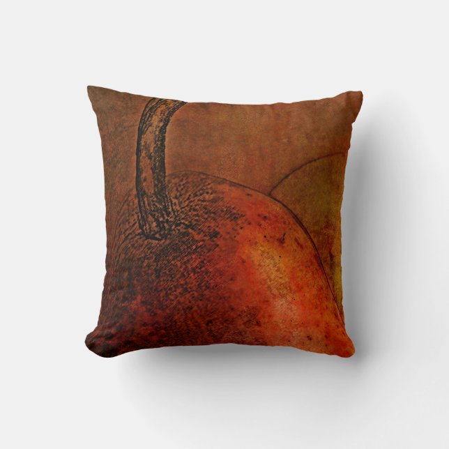 Old World Pears Art Throw Pillow (Front)