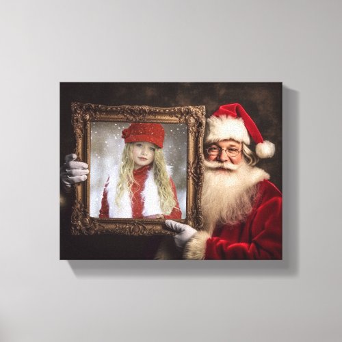 Old World Santa  Add_Your Photo  Luxe Christmas Canvas Print