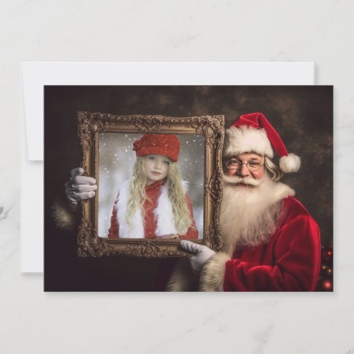 Old World Santa  Add_Your Photo  Luxe Christmas Holiday Card