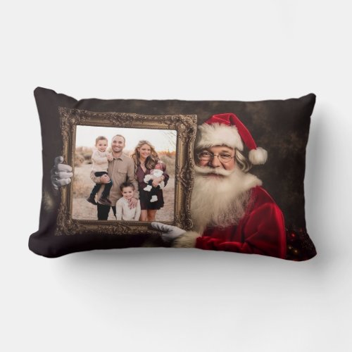Old World Santa  Add_Your Photo  Luxe Christmas  Lumbar Pillow