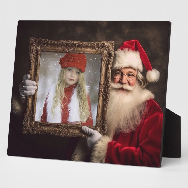 Old World Santa | Add-Your Photo | Luxe Christmas Plaque (Side)
