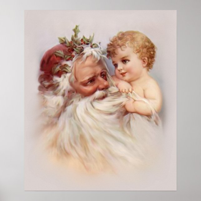 Old World Santa and Cherub Poster (Front)