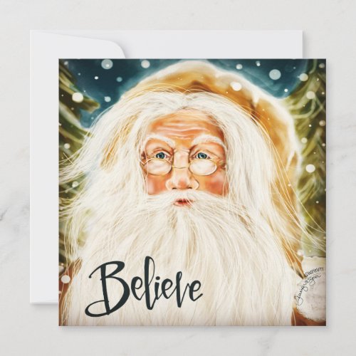 Old World Santa Believe Christmas Inspirivity Holiday Card