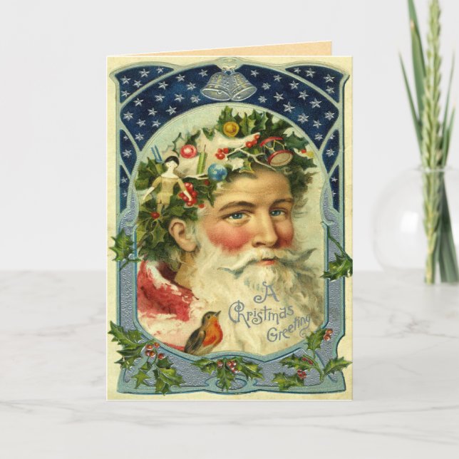 Old World Santa Claus Card (Front)