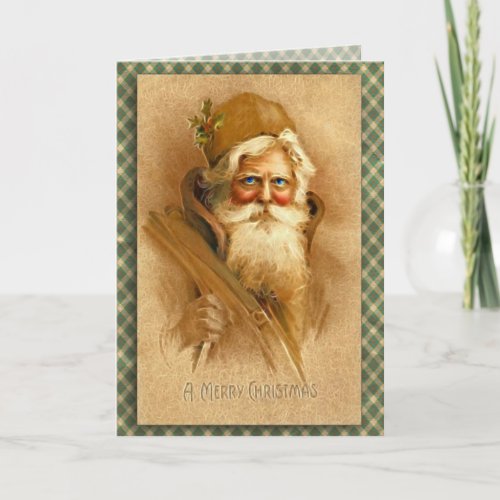 Old World Santa Claus Portrait Holiday Card