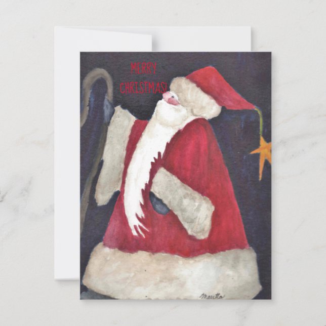 Old World Santa  Holiday Card (Front)