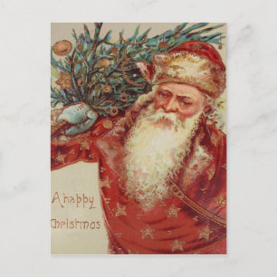 Old World Santa Holiday Postcard