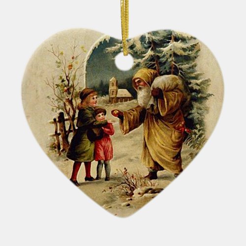 Old World Santa Ornament Heart