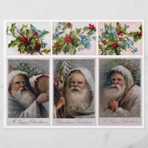 Old World Santa Portraits + Holly & Forget Me Nots
