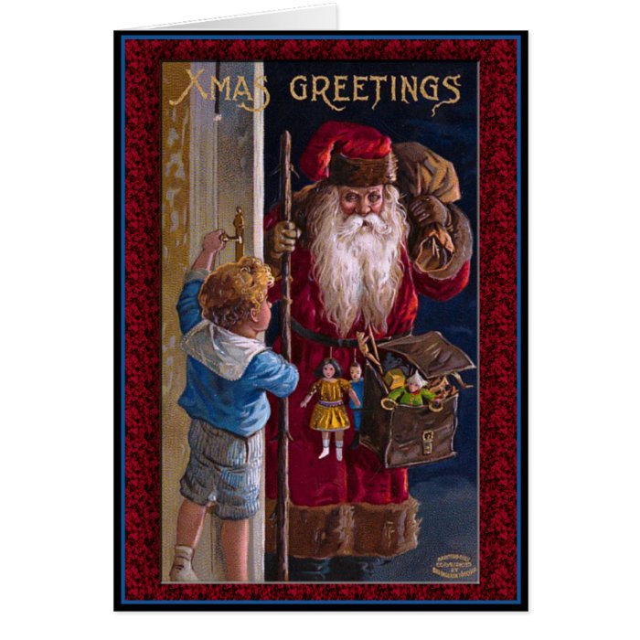 Old World Santa Xmas Greetings Cards