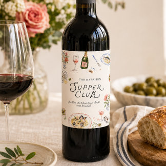 Old World Seafood & Wine Supper Club Label