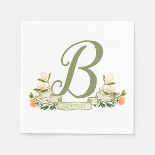 Old World Shakespeare Fairytale Monogram Napkins