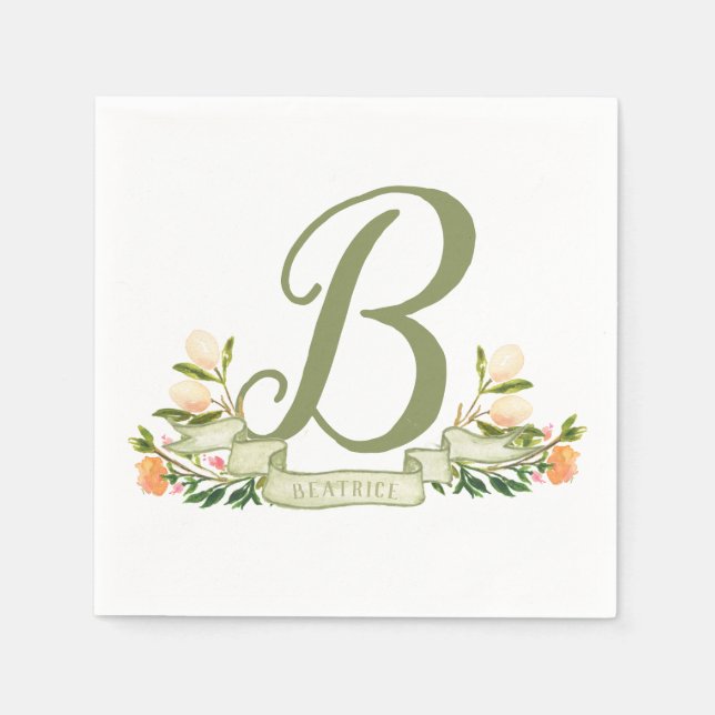 Old World Shakespeare | Fairytale Monogram Napkins (Front)