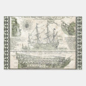 OLD WORLD SHIPS HEAVY WEIGHT DECOUPAGE PRINTS WRAPPING PAPER SHEETS (Front 3)