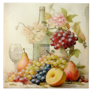 Old-world Style Still Life Ceramic Tile
