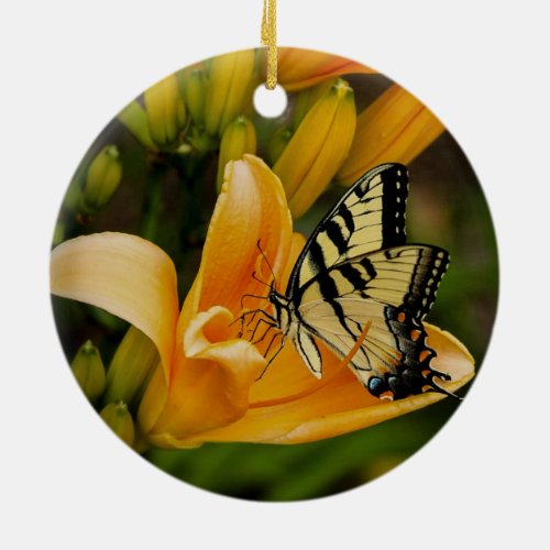 Old World Swallowtail butterfly Ceramic Ornament