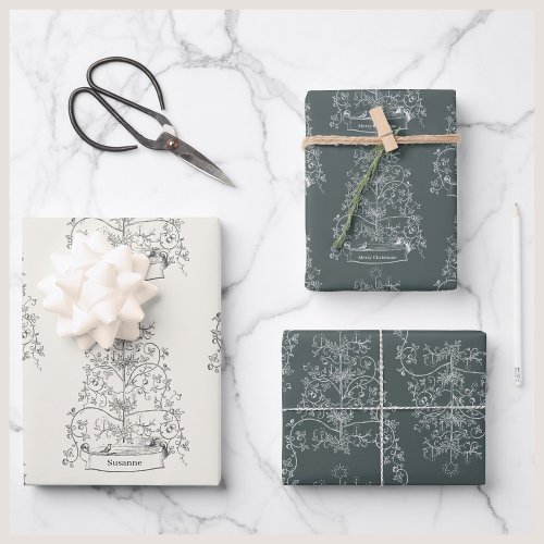 Old World Traditional Christmas Wrapping Paper Sheets