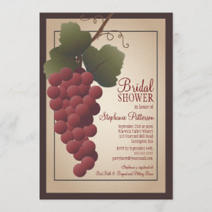 Old World Tuscan Grapevine Wine Bridal Shower Invitation
