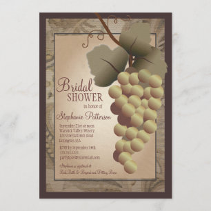 Old World Tuscan Grapevine Wine Bridal Shower Invitation