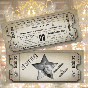 Old World Vintage Medieval Ticket Wedding Invitation