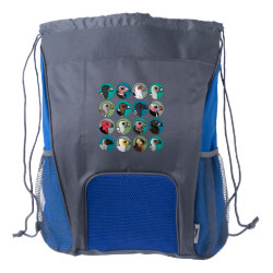 Old World Vultures Drawstring Backpack with Bottle Holders