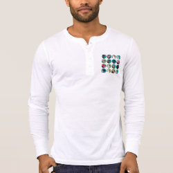 Old World Vultures Men's Canvas Henley Long Sleeve Shirt