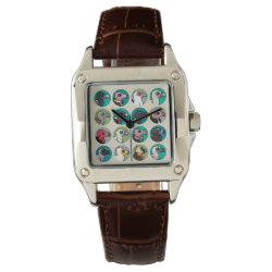 Old World Vultures Women's Perfect Square Brown Leather Strap Watch
