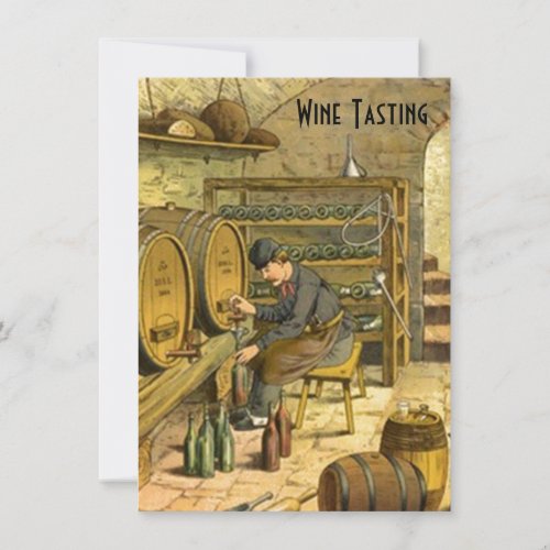 Old World Wine Tasting Party Invitations Announce