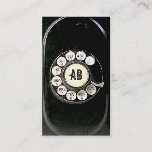 Customizable Old worn bakelite phone rotary dial Call me Business Card Templates