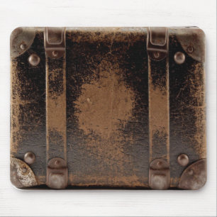 Old worn leather luggage mouse pad