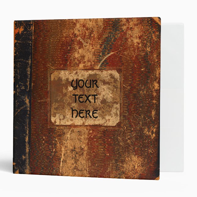 Old Worn Out Grunge Text Book Binder (Front/Inside)