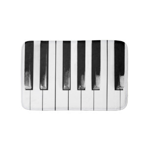 Old Worn Piano Keys Bathroom Mat