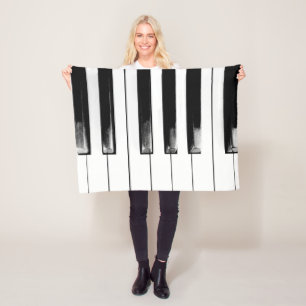 Old Worn Piano Keys Fleece Blanket