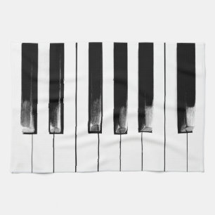 Old Worn Piano Keys Kitchen Towel