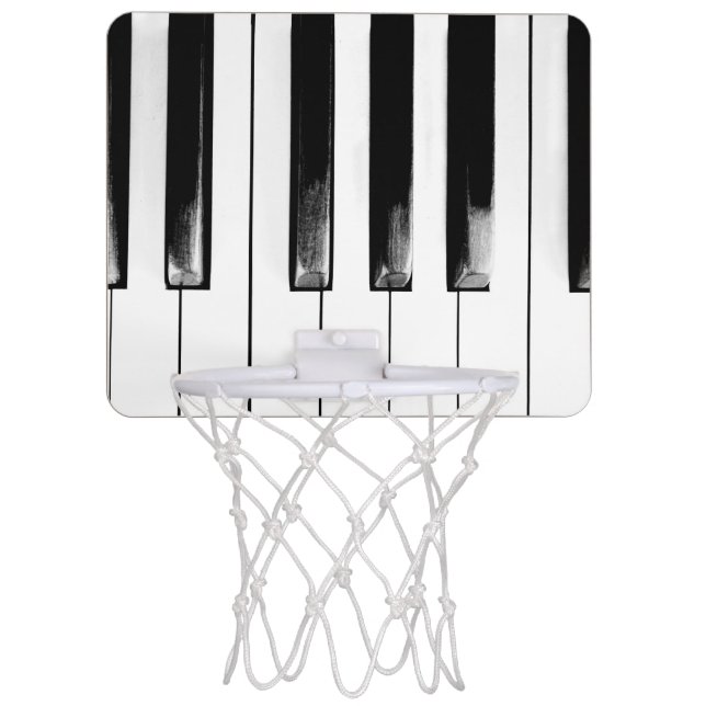 Old Worn Piano Keys Mini Basketball Hoop (Front)