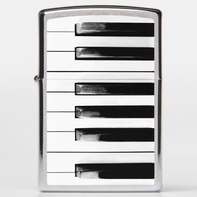 Old Worn Piano Keys Zippo Lighter (Front)