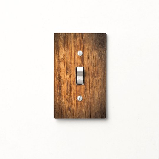 Old Worn Rustic Brown Wood Light Switch Cover
