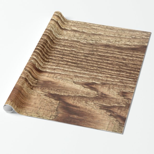 Old Worn Wood Wrapping Paper (Unrolled)
