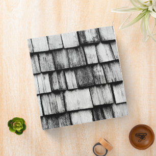 Old Worn Wooden Board Wall 3 Ring Binder