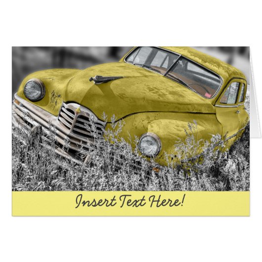 Old Yellow Car Cards (Front Horizontal)