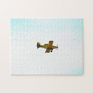 Old Yellow Propeller Airplane Art Puzzle