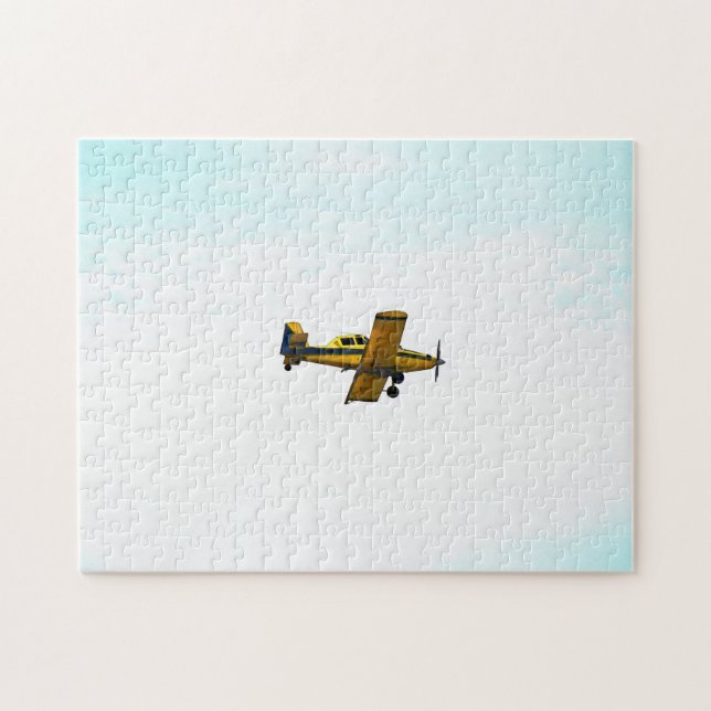 Old Yellow Propeller Airplane Art Puzzle (Horizontal)