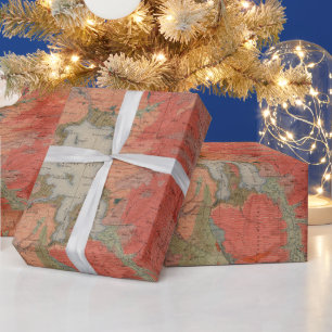 Old Yellowstone Geological Map (1904) Wrapping Paper