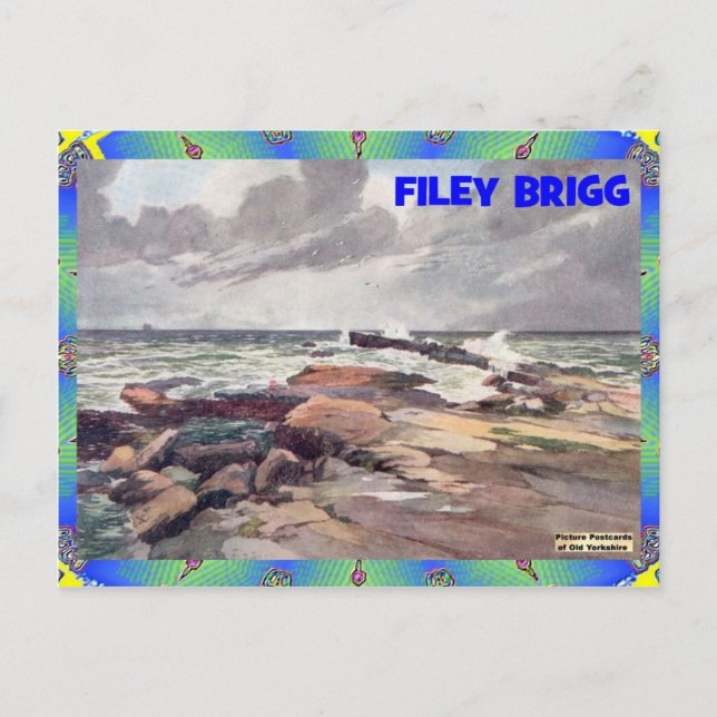 OLD YORKSHIRE - FILEY BRIGG POSTCARD (Front)