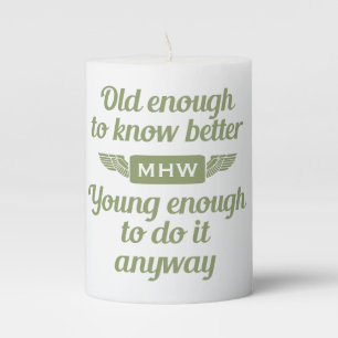 "Old & Young" custom monogram candle