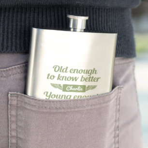 "Old & Young" custom name flask