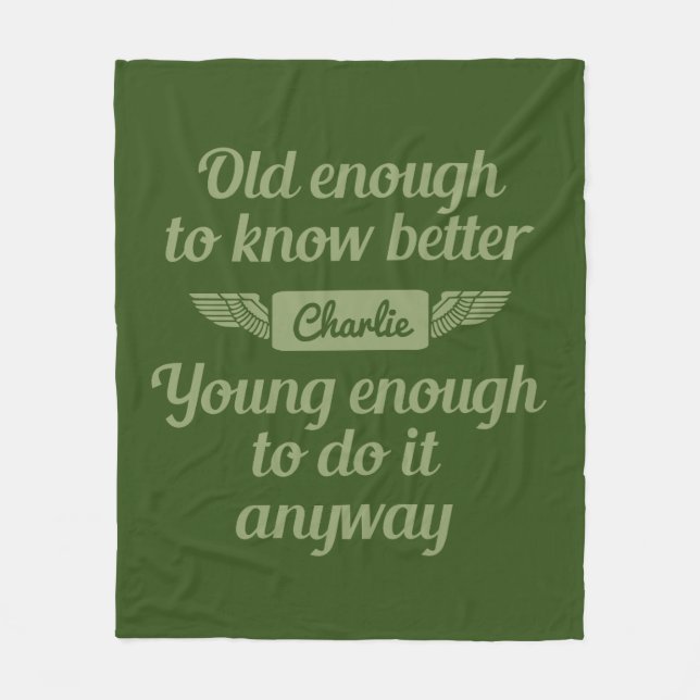 "Old & Young" custom name fleece blankets (Front)