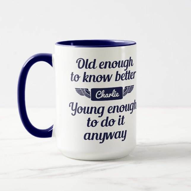 "Old & Young" custom name mugs (Left)