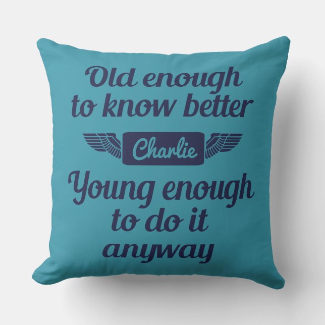 "Old & Young" custom name throw pillows (Front)
