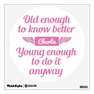 "Old & Young" custom name wall decals